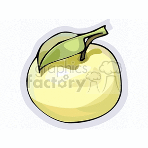 Yellow Apple with Leaf