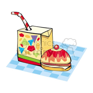 Juice Box and Cake