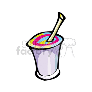 Colorful Beverage Cup with Straw