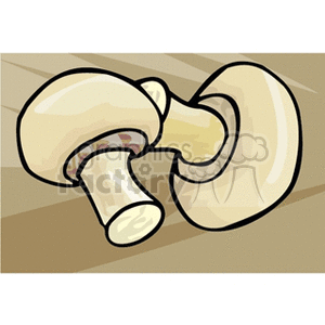 Clipart image of two mushrooms, depicted with a simple, clean cartoon style.