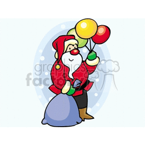 Festive Santa Claus with Balloons