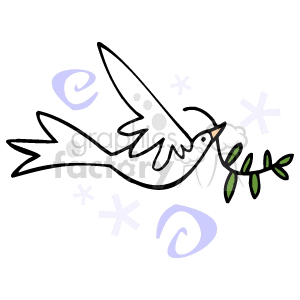 White Dove Carrying an Olive Branch