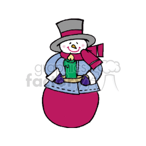 Festive Snowman with Candle