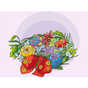 Easter Egg and Flower Wreath