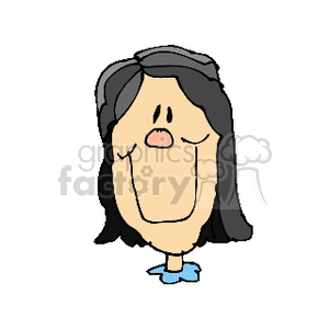 Cartoon illustration of a smiling mother, ideal for Mother's Day themes.