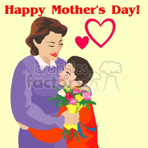 Happy Mother's Day with Mother and Child