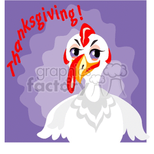 Colorful Cartoon Turkey for Thanksgiving