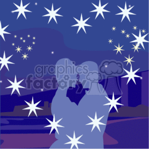 A Couple Hugging Under the Stars