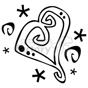   The clipart image shows a stylized heart with swirls and decorative elements around it, possibly indicating themes of love and affection associated with Valentine