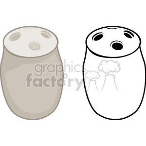 Clipart image of two toothbrush holders, one colored and one in black and white, each designed with holes for accommodating multiple toothbrushes.