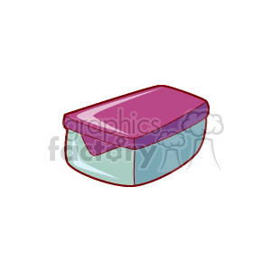 Clipart image of a plastic food storage container with a pink lid.