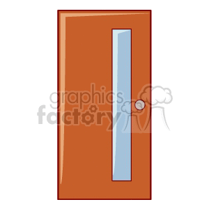 Brown Wooden Door with Glass Panel