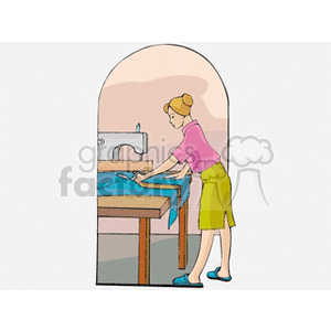 lady sewing indoors