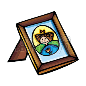 Wooden Picture Frame with Girl