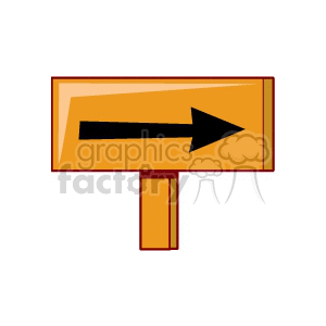 Wooden Sign with Right Arrow