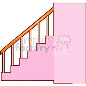 Household Staircase with Pink Steps