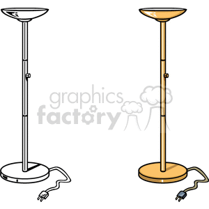 Standing Floor Lamp - Colored and Outline Versions