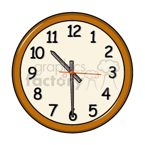 Illustration of a brown wall clock showing the time 10:30.