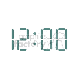 A digital clock display showing the time 12:00 with green numbers.