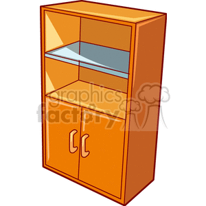 Image of Wooden Cabinet with Compartments and Doors