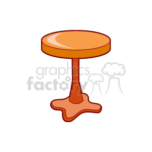 Round Orange Pedestal Table