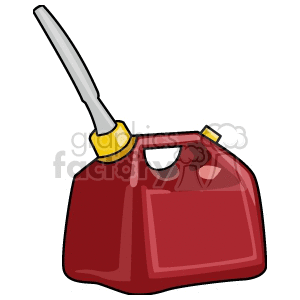 A clipart image of a red fuel can with a spout and a handle.