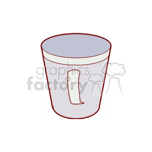 Clipart image of a simple kitchen cup with a handle.