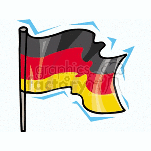 The Flag of Germany with pole