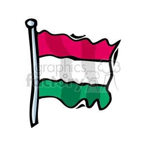 Hungary flag and pole