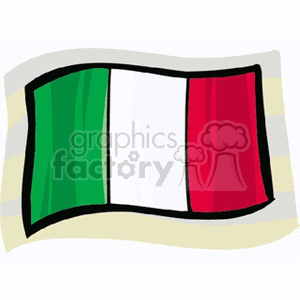 The image is a colorful and stylized representation of the Italian flag. The flag consists of three vertical bands of green, white, and red.