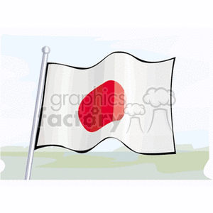 The clipart image shows the national flag of Japan, which consists of a white field with a central red disc.