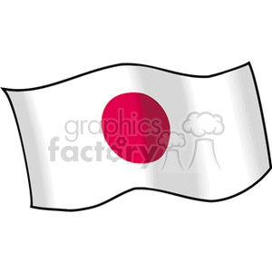 This clipart image depicts the flag of Japan, which consists of a white background with a red circle in the center, symbolizing the sun.