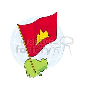 Kampuchea flag and country