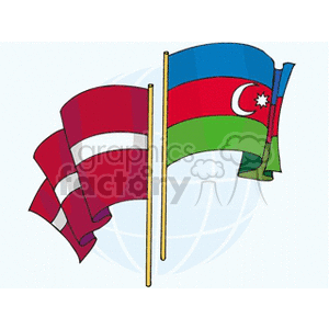 Flags of  latvia and azerbaijan