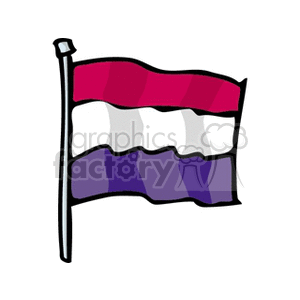 The clipart image shows a stylized representation of the national flag of Luxembourg. The flag consists of three horizontal stripes: the top stripe is red, the middle stripe is white, and the bottom stripe is light blue.