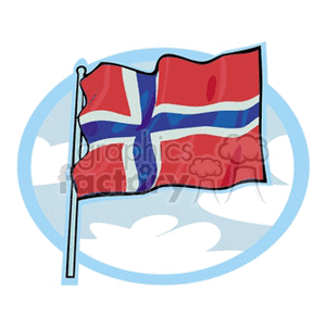 norway flag in circle