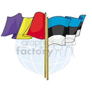 Romania and estonia flags