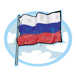 russian flag in circle