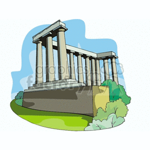 Clipart image of ancient columns resembling a classical architectural landmark.