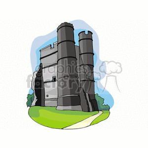 Medieval Castle Illustration with Towers