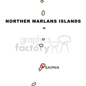 A simplified map illustration of the Northern Marianas Islands, highlighting Saipan.