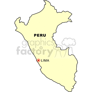 Peru Map with Highlight on Lima