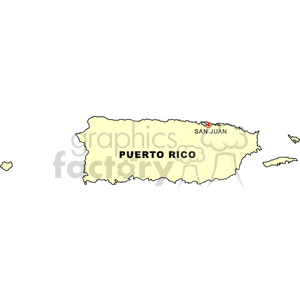 Simplified Puerto Rico Map Highlighting San Juan