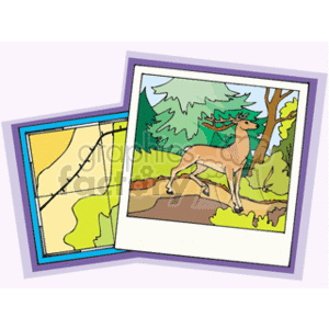 Map and Deer Illustration for Hunting and Outdoor Enthusiasts