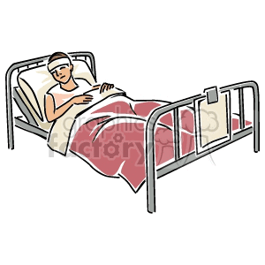 Person in Hospital Bed