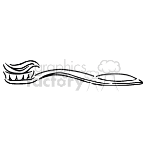 The clipart image shows a toothbrush with toothpaste on it. The toothpaste is depicted in a wavy manner atop the bristles, which is a common way to represent toothpaste application.