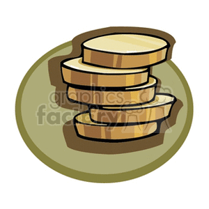Clipart image of a stack of gold coins on a green circular background