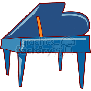 A colorful clipart illustration of a grand piano.