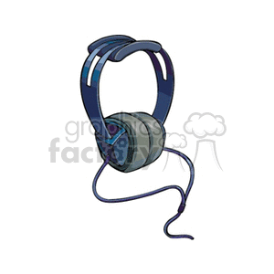 Blue and Gray Wired Headphones