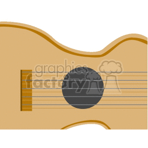 A clipart image of an acoustic guitar's body and strings.